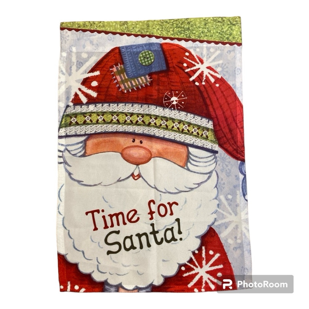 Time for Santa Garden Flag
